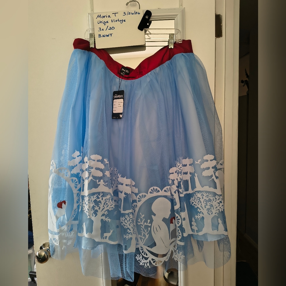 Disney's Snow White by Unique Vintage Baby Blue Flocked Tulle 3x/22-24 BNWT